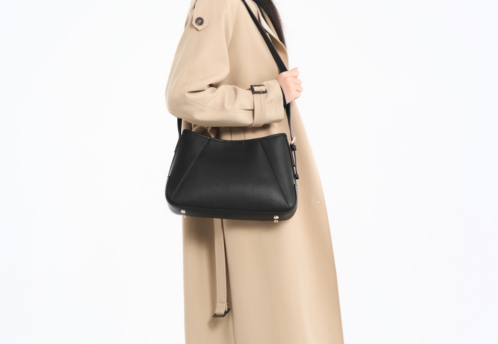 BALIYA Factory Custom  Vintage Genuine Leather Curved Underarm Bag Magnetic Closure Crossbody Handbag for Daliy Life 8108-22#