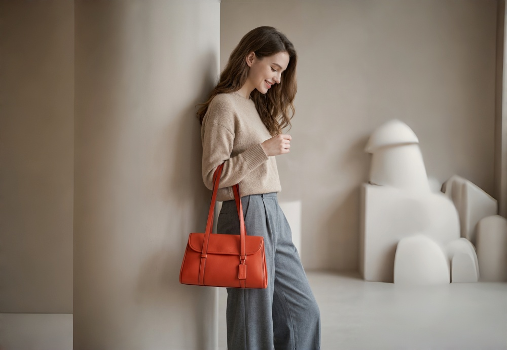 Baliya Premium Top-Grain Leather Handbag: Factory Direct Customizable Multi-Wear Luxury Bag 8108-13#