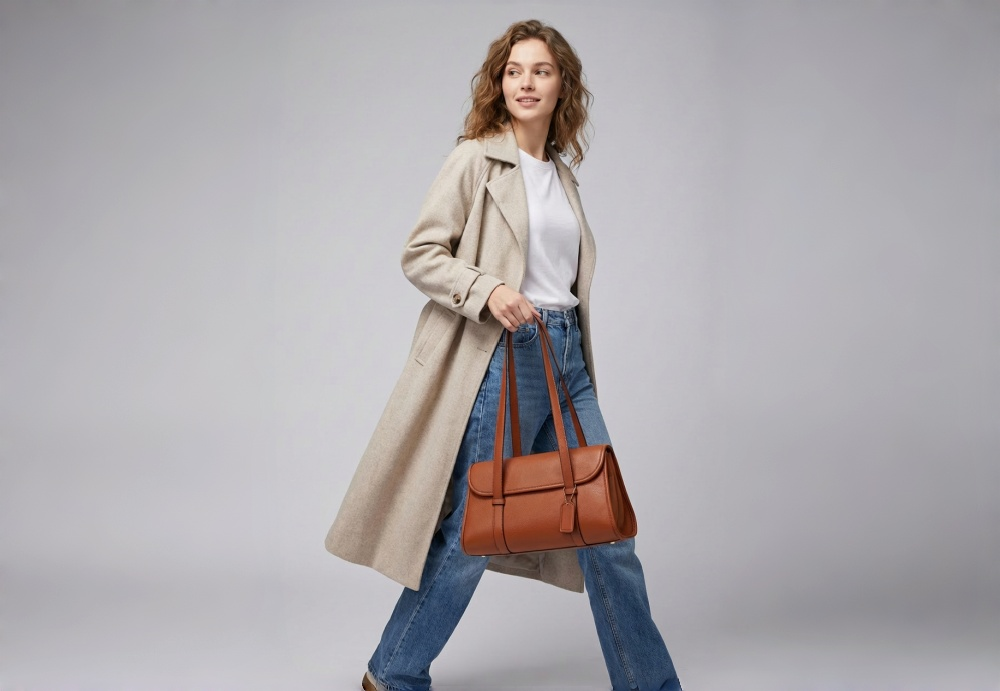 Baliya Premium Top-Grain Leather Handbag: Factory Direct Customizable Multi-Wear Luxury Bag 8108-13#