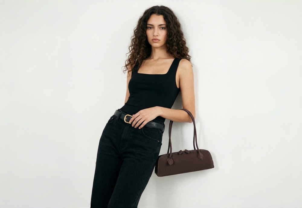 Genuine Leather Suede Retro Baguette Shoulder Bag - Soft Suede Designer-Inspired Long Handle Handbag XK001