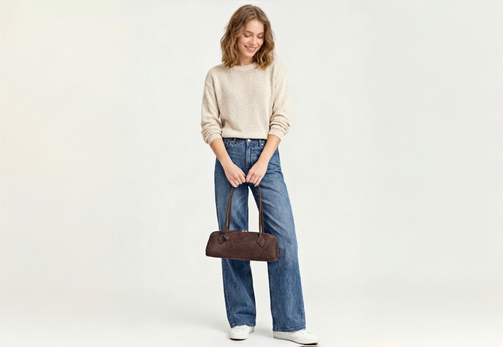 Baliya Premium Top-Grain Leather Handbag: Factory Direct Customizable Multi-Wear Luxury Bag 8108-13#