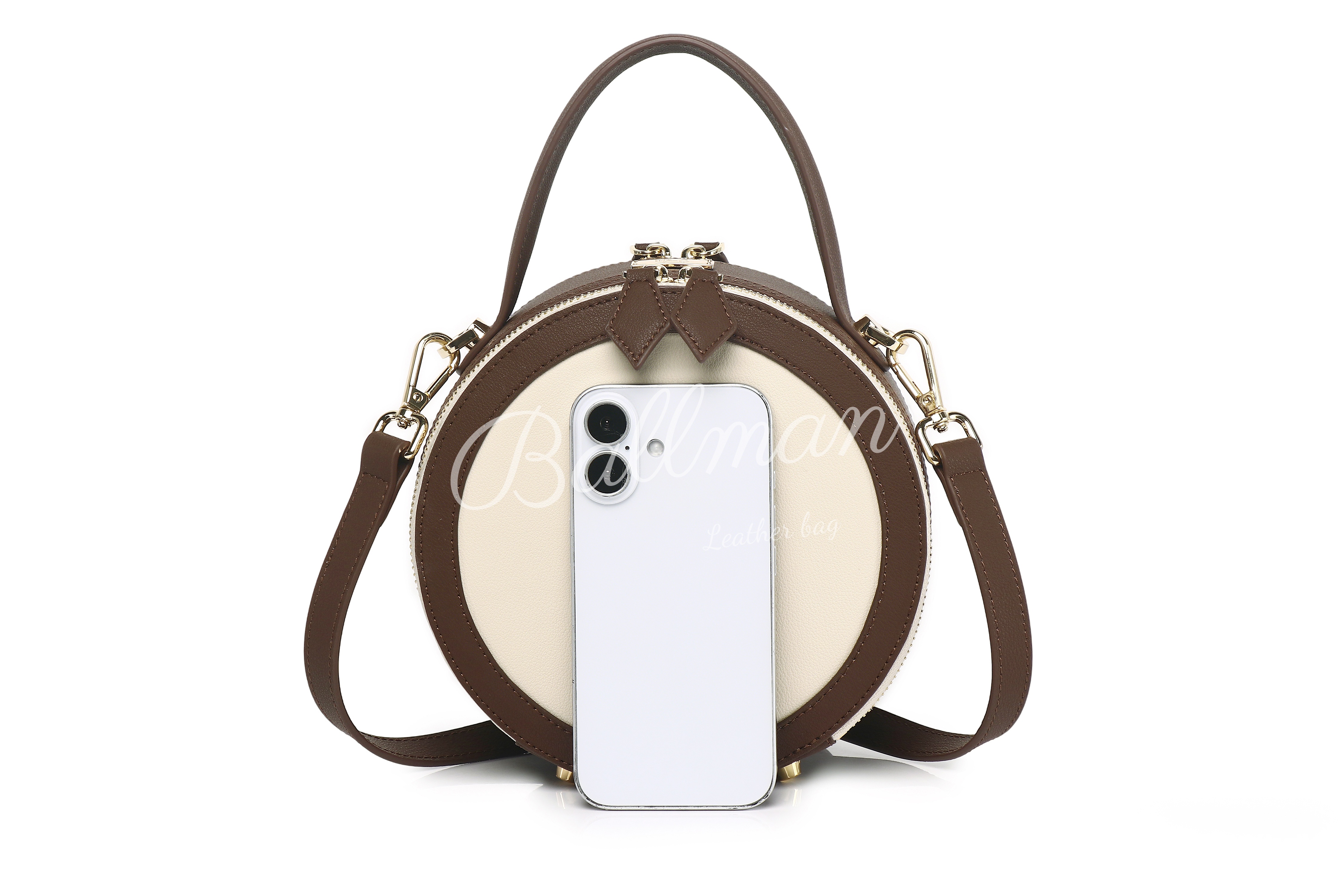 Baliya Premium Top-Grain Leather Handbag: Factory Direct Customizable Multi-Wear Luxury Bag 8108-13#