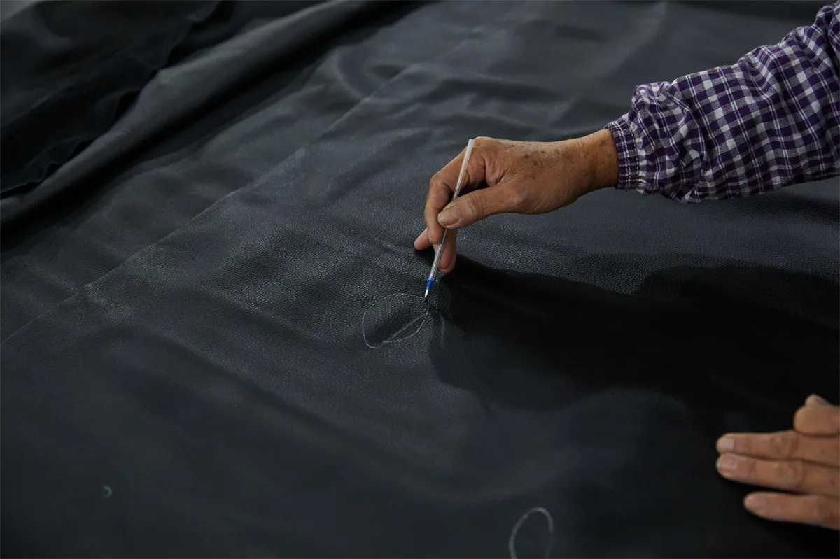 Selecting the Canvas - Leather Inspection and Cutting