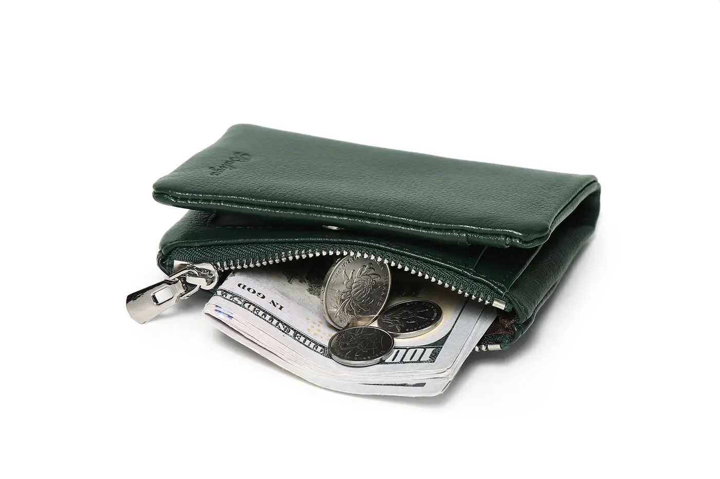 Our Italian leather wallet for women features a standout zippered coin pouch.