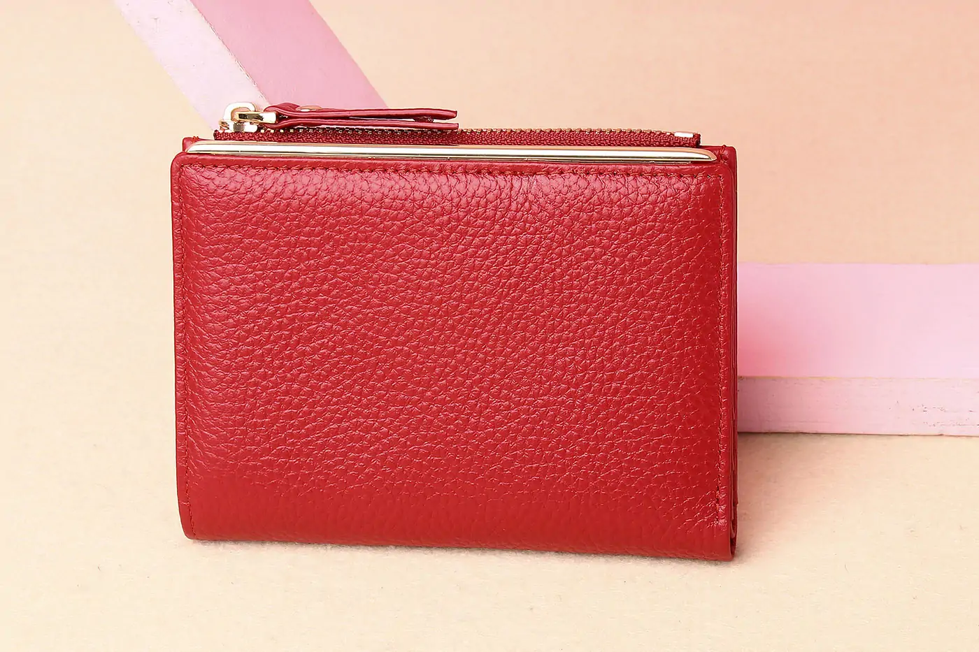 Baliya custom LOGO Women\'s Leather Billfold Zip Wallet