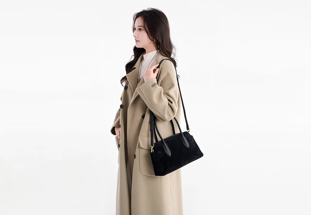 Baliya Genuine Leather Suede Handbag Factory Customizable Multi-Color Women’s Dual-Strap Shoulder C