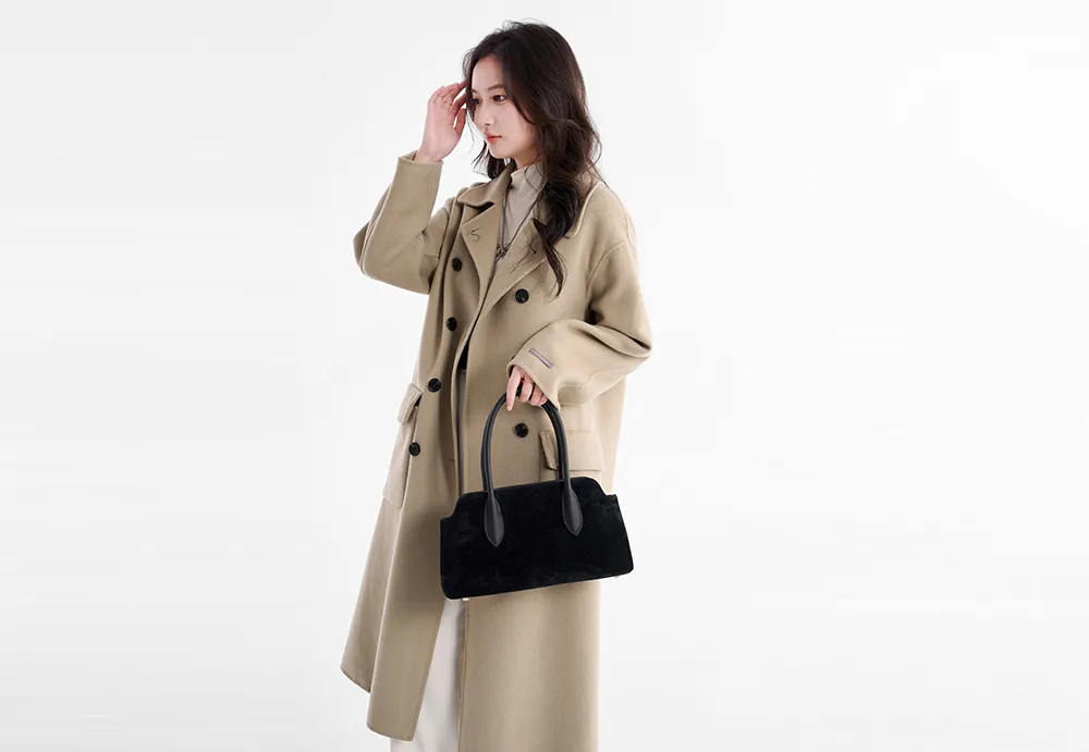 Baliya Genuine Leather Suede Handbag Factory Customizable Multi-Color Women’s Dual-Strap Shoulder Crossbody Bag 8108-12#