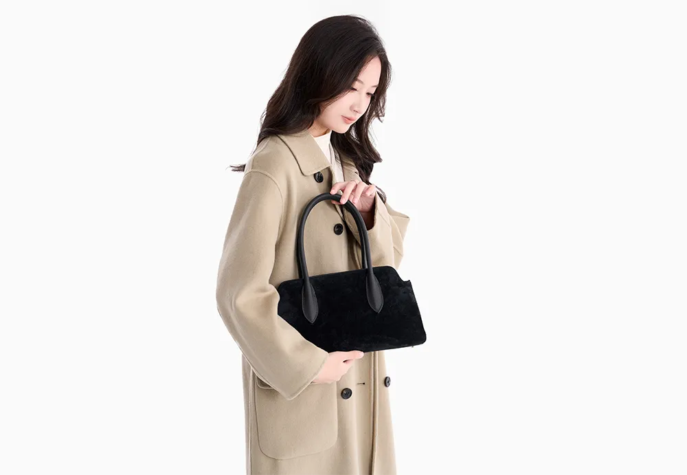 Baliya Genuine Leather Suede Handbag Factory Customizable Multi-Color Women’s Dual-Strap Shoulder Crossbody Bag 8108-12#