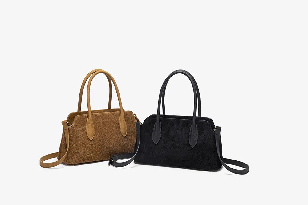 Baliya Genuine Leather Suede Handbag Factory Customizable Multi-Color Women’s Dual-Strap Shoulder Crossbody Bag 8108-12#