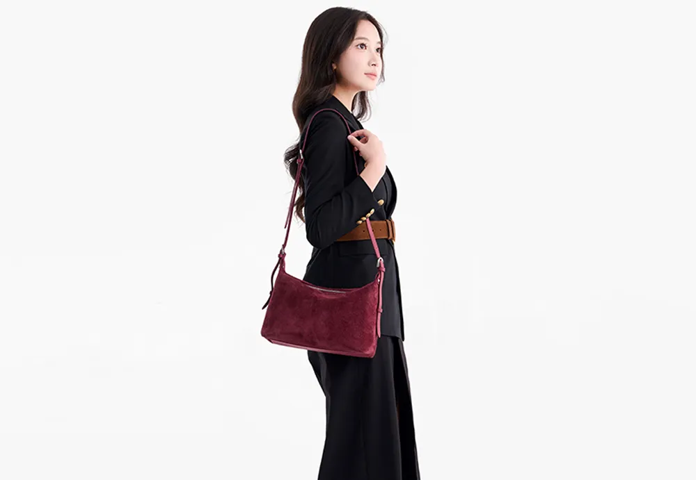 Suede Crescent Crossbody Bags Factory Direct Women’s Stylish Shoulder Purses 8108-10#