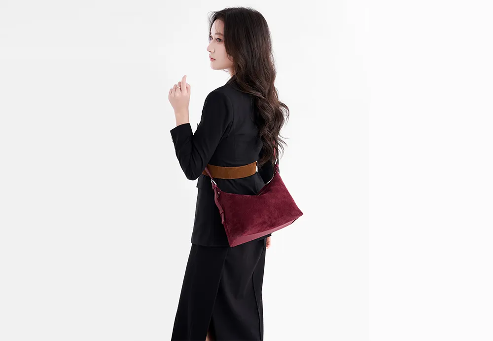 Suede Crescent Crossbody Bags Factory Direct Women’s Stylish Shoulder Purses 8108-10#