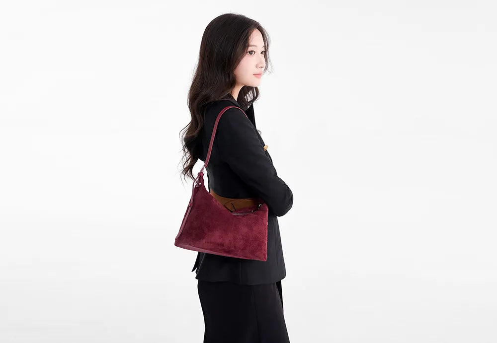 Suede Crescent Crossbody Bags Factory Direct Women’s Stylish Shoulder Purses 8108-10#