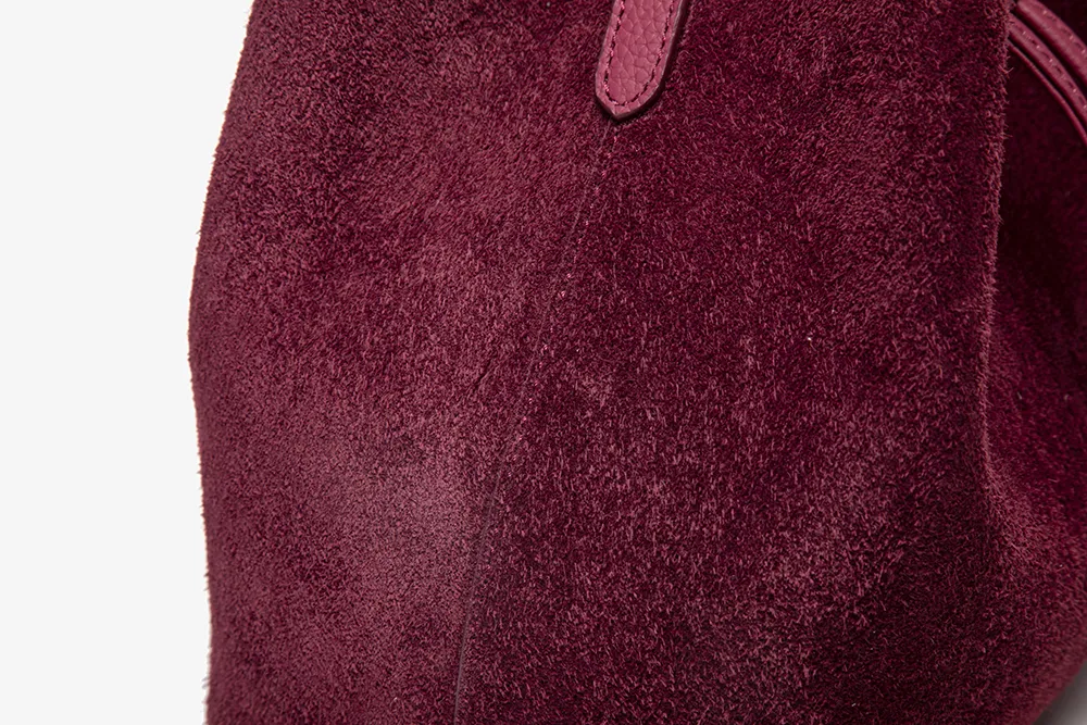 Baliya Genuine Leather Suede Bucket Bag Factory Customizable Multi-Color Women’s Shoulder Purse with Matching Pouch 8108-11#