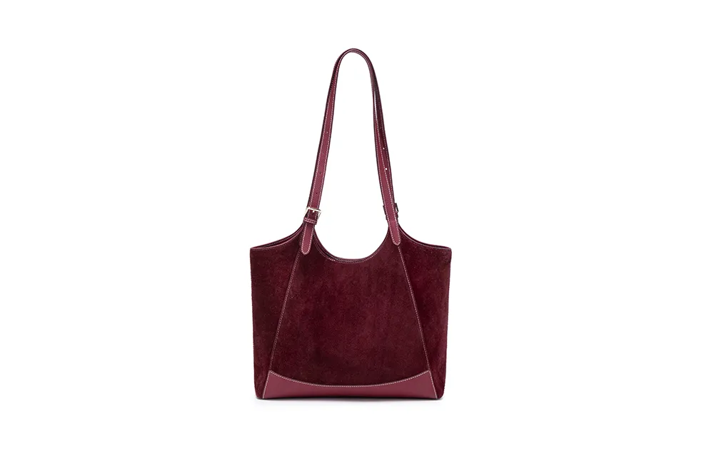 Baliya Premium Genuine Leather Tote: Factory-Customizable Suede & Leather Handbag for Daily Use 8108-20#