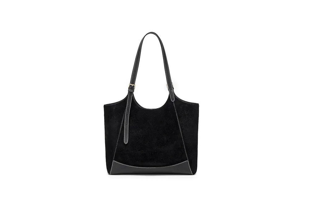 Baliya Premium Genuine Leather Tote: Factory-Customizable Suede & Leather Handbag for Daily Use 8108-20#