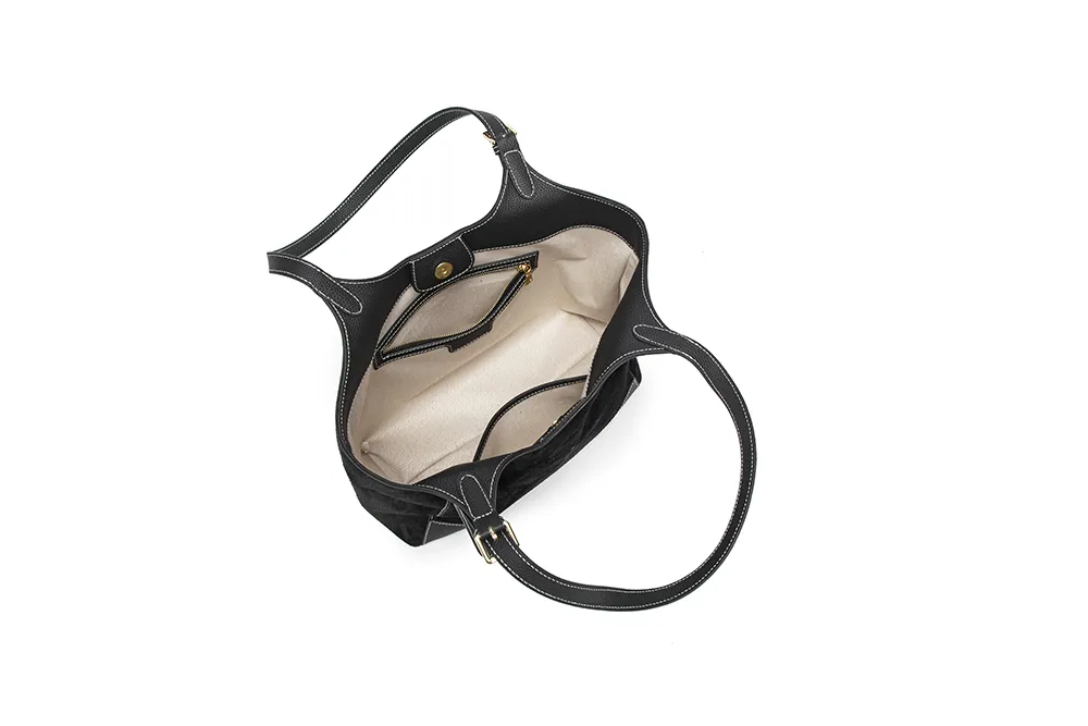 Baliya Premium Genuine Leather Tote: Factory-Customizable Suede & Leather Handbag for Daily Use 8108-20#