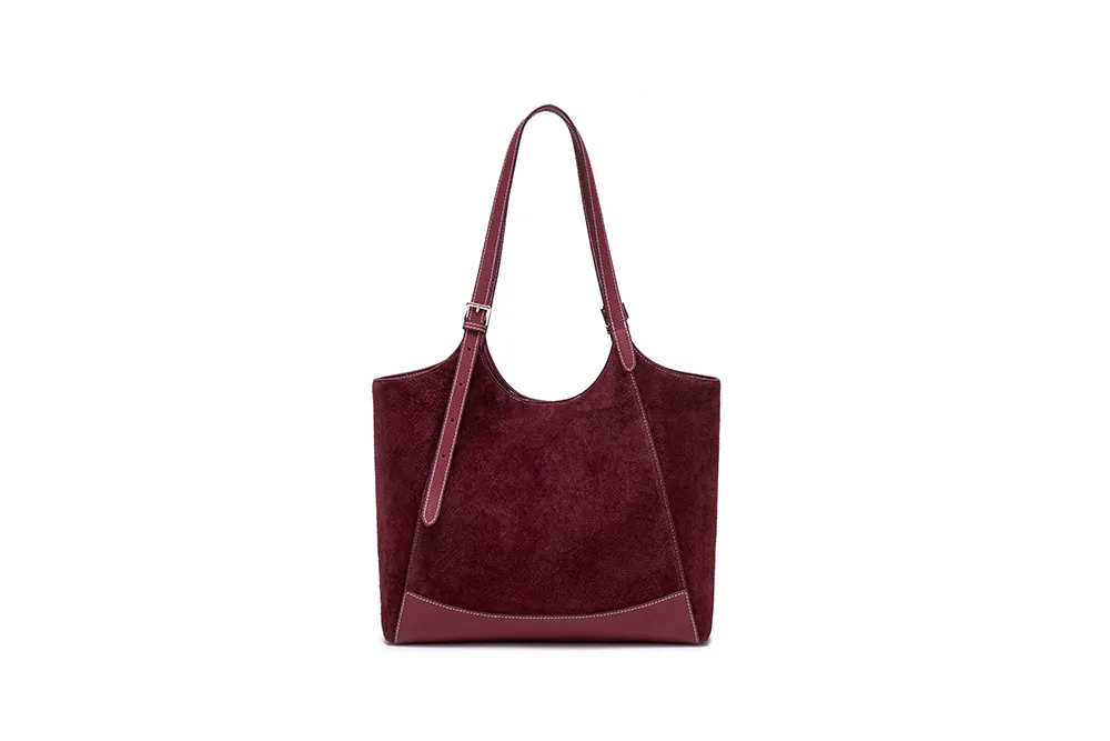 Baliya Premium Genuine Leather Tote: Factory-Customizable Suede & Leather Handbag for Daily Use 8108-20#