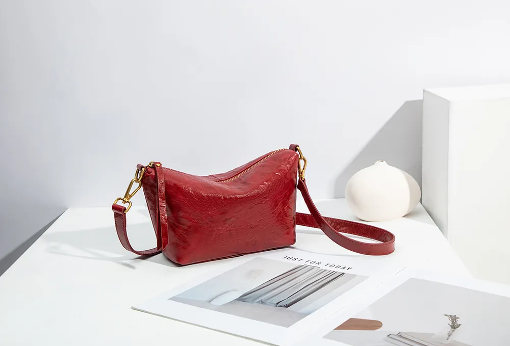 red crossbody bag