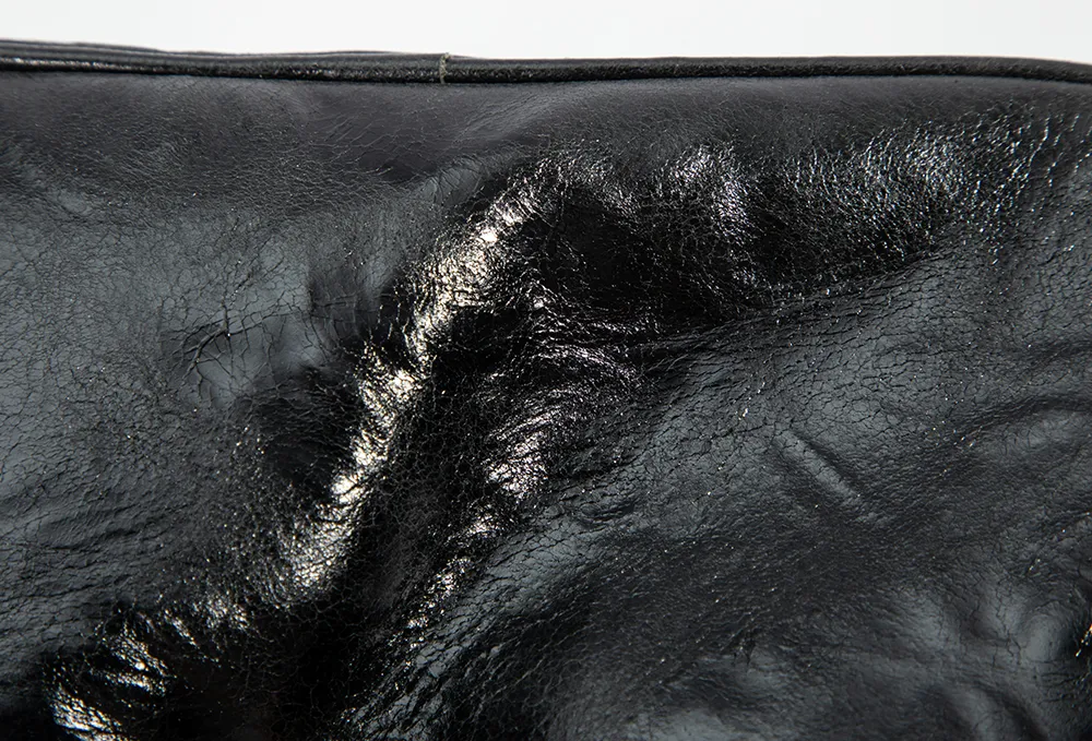 Baliya H98038 Factory Custom Ladies Black Leather Shoulder Bag Wrinkled Genuine Leather Square Handbag