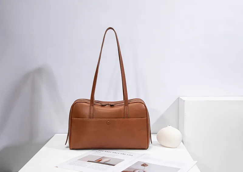 Genuine Leather Clutch Handbag for Women Ladies Rfid Clutch Purse With Wrislet Double-Zippered Crossbody Sling Bag for Women
