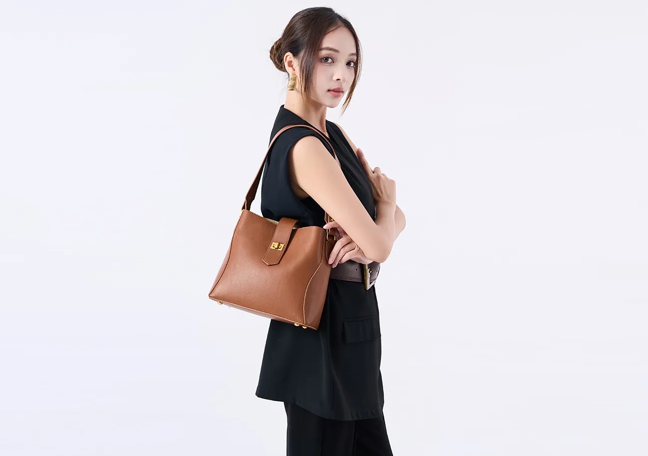 Women's Genuine Leather Tote Bag New Fashion High-End Niche Design Handbag for Autumn