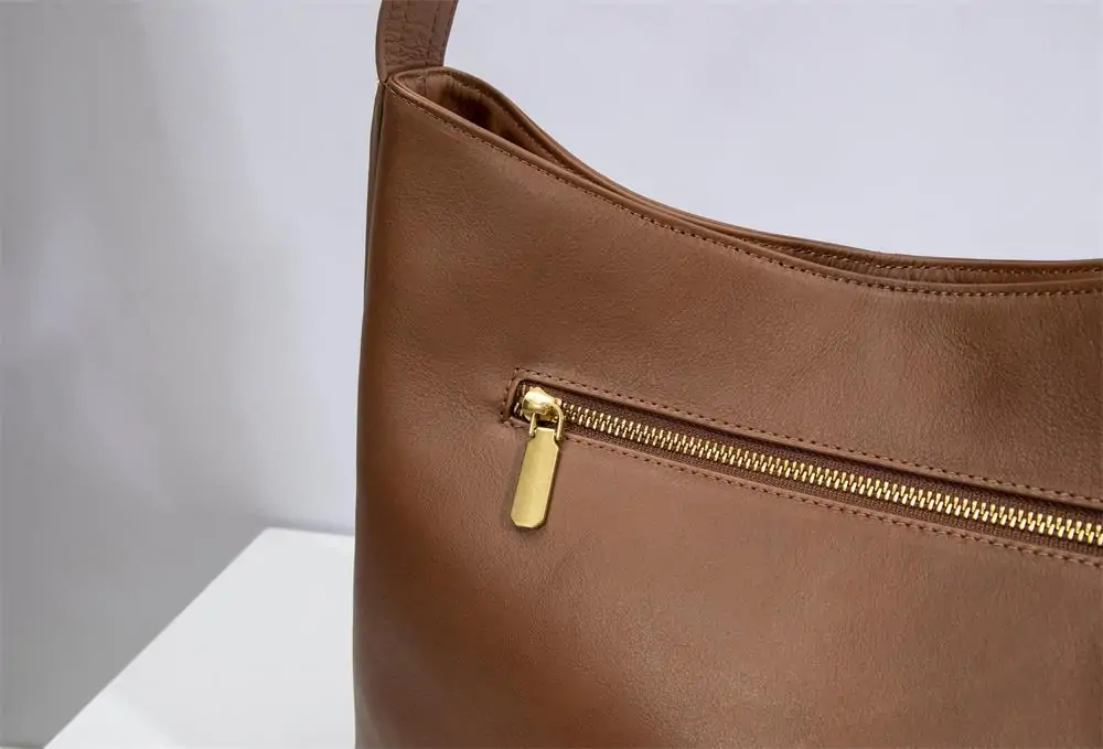 BALIYA Genuine Leather Women Laptop Bag Large Capacity Shoulder Tote Bag Leather Luxury Handbags for Women