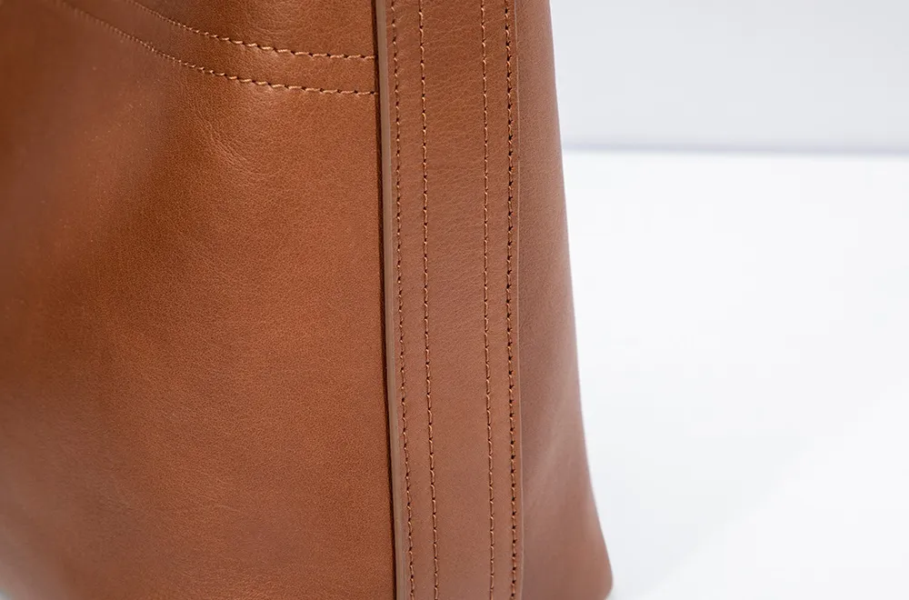 BALIYA Genuine Leather Women Laptop Bag Large Capacity Shoulder Tote Bag Leather Luxury Handbags for Women