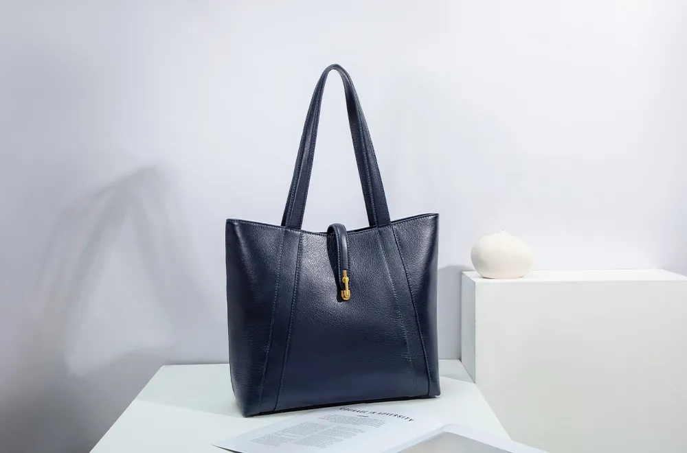 BALIYA H98055 genuine leather tote bag large capacity commuter women's bag simple versatile handbag