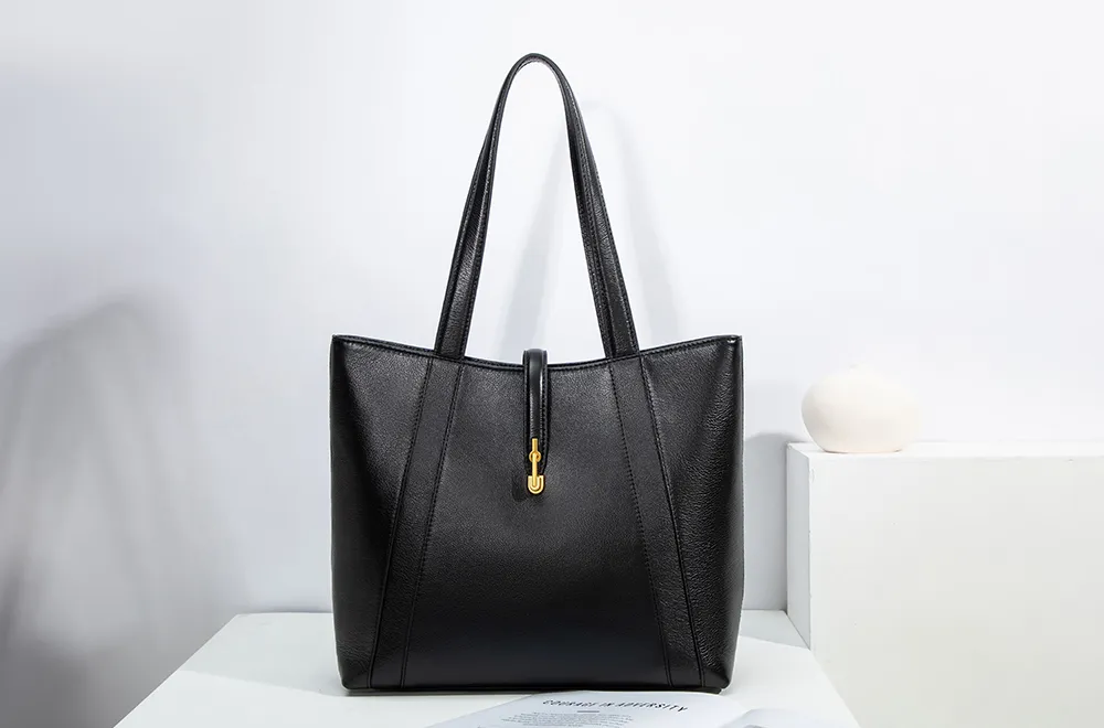 BALIYA H98055 genuine leather tote bag large capacity commuter women's bag simple versatile handbag