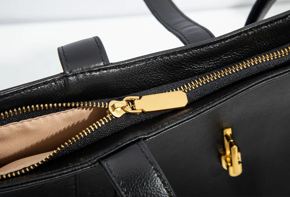 BALIYA H98055 genuine leather tote bag large capacity commuter women's bag simple versatile handbag