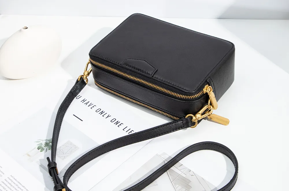 BALIYA H98073 ladies' top layer cowhide shoulder bag satchel handbag small square bag