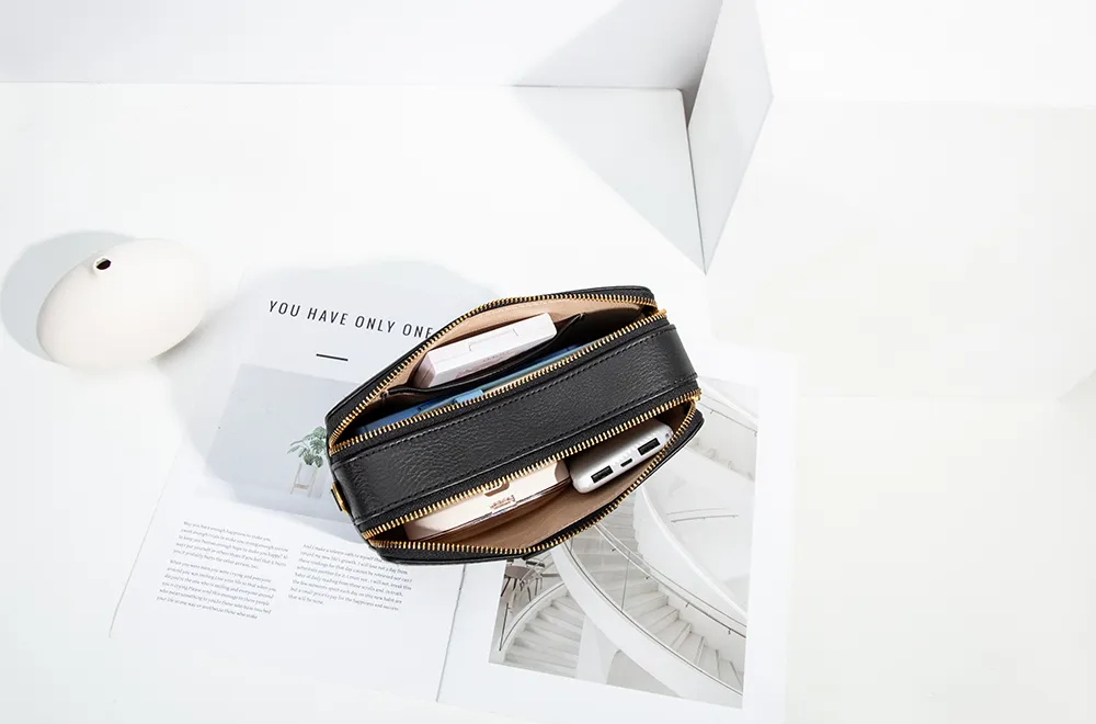 BALIYA H98073 ladies' top layer cowhide shoulder bag satchel handbag small square bag