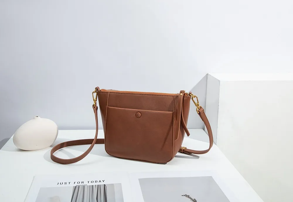 Baliya Italian Genuine Leather Crossbody Bag With Front Pocket And Compartment Women's Phone Bag
