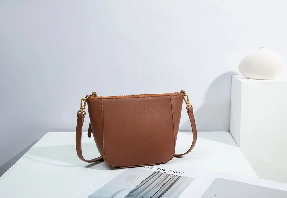 Baliya Italian Genuine Leather Crossbody Bag With Front Pocket And Compartment Women's Phone Bag