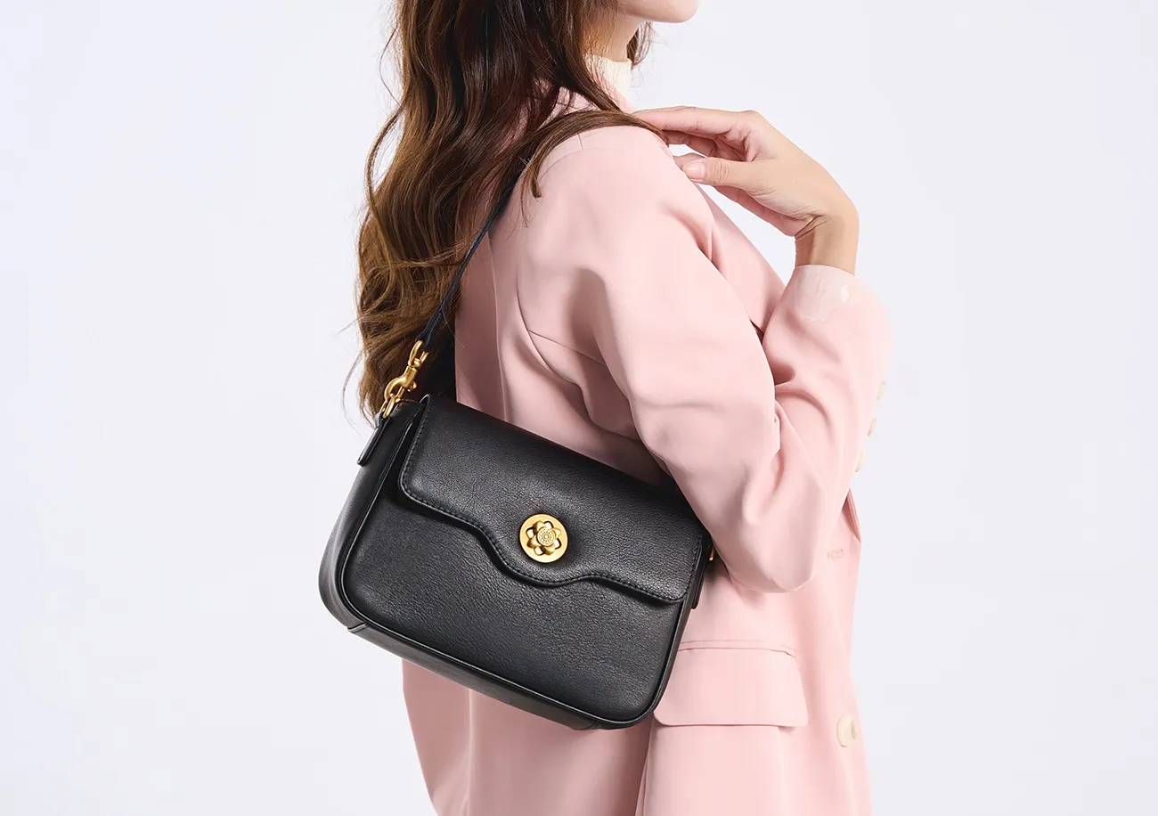 Baliya Genuine Leather Small Bag Retro Plum Blossom Hardware Shoulder Bag Customizable Women's Handbag