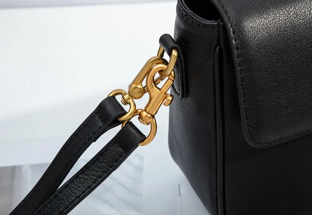 Baliya Genuine Leather Small Bag Retro Plum Blossom Hardware Shoulder Bag Customizable Women's Handbag