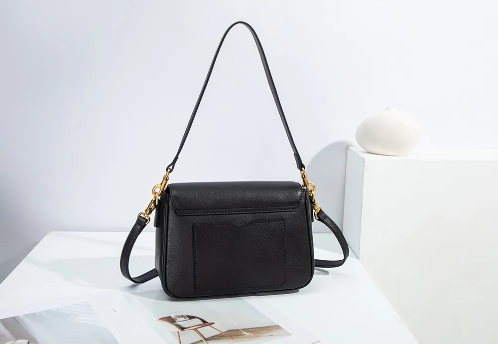 Baliya Genuine Leather Small Bag Retro Plum Blossom Hardware Shoulder Bag Customizable Women's Handbag