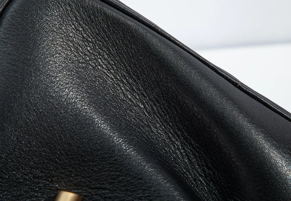 Baliya Genuine Leather Dome Bag With Gold Ball Zip Top Handle, Customizable Women's Crossbody Bag