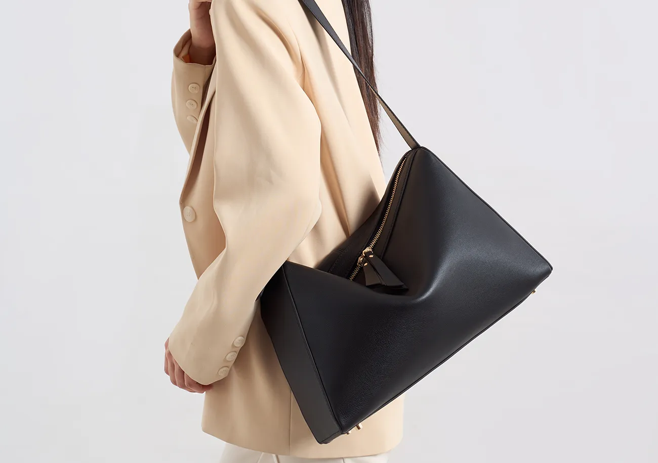 BALIYA Women's Top Grain Leather Crossbody Shoulder Bag, Minimalist Spacious Handbag for Daily Use