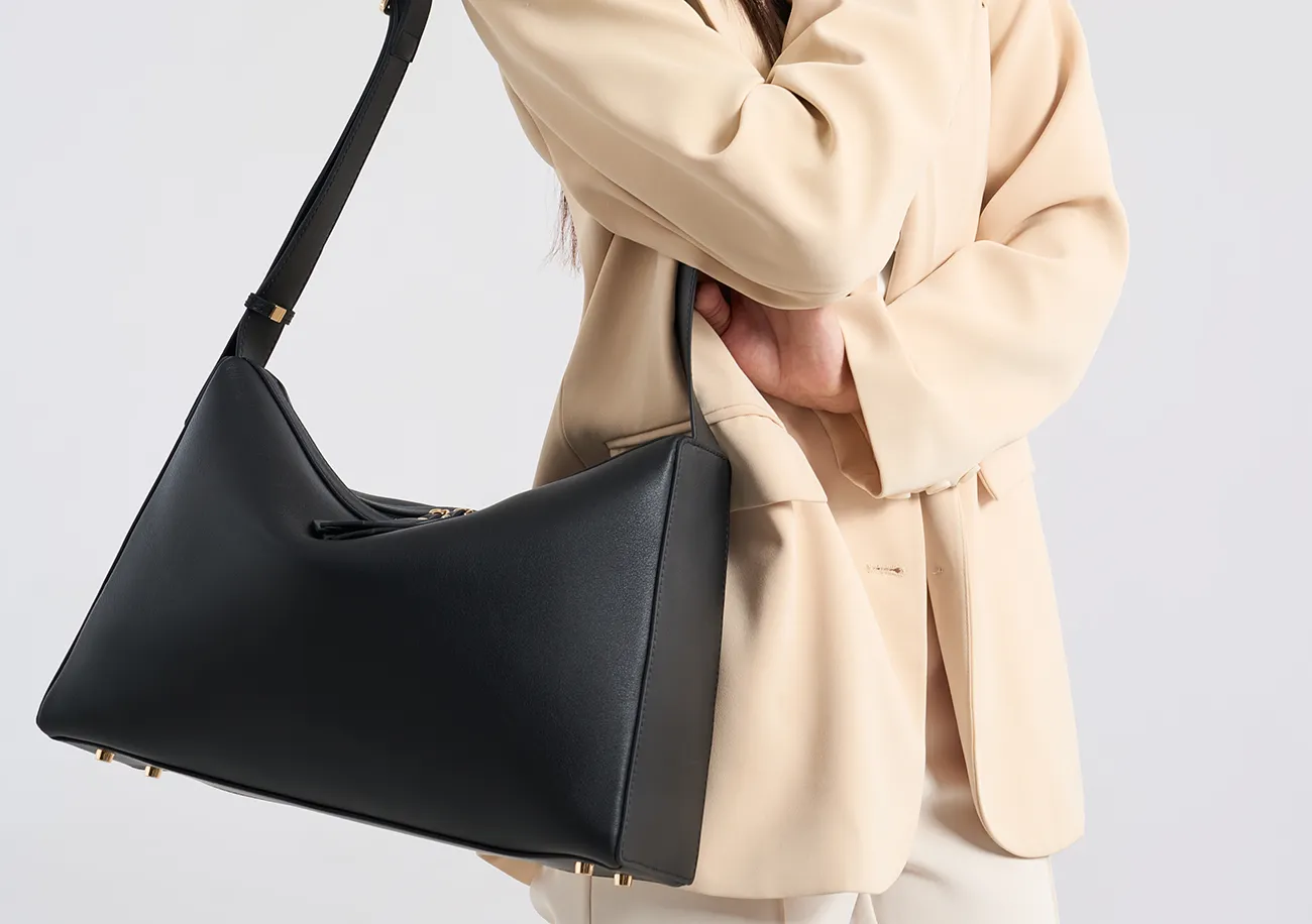 BALIYA Women's Top Grain Leather Crossbody Shoulder Bag, Minimalist Spacious Handbag for Daily Use