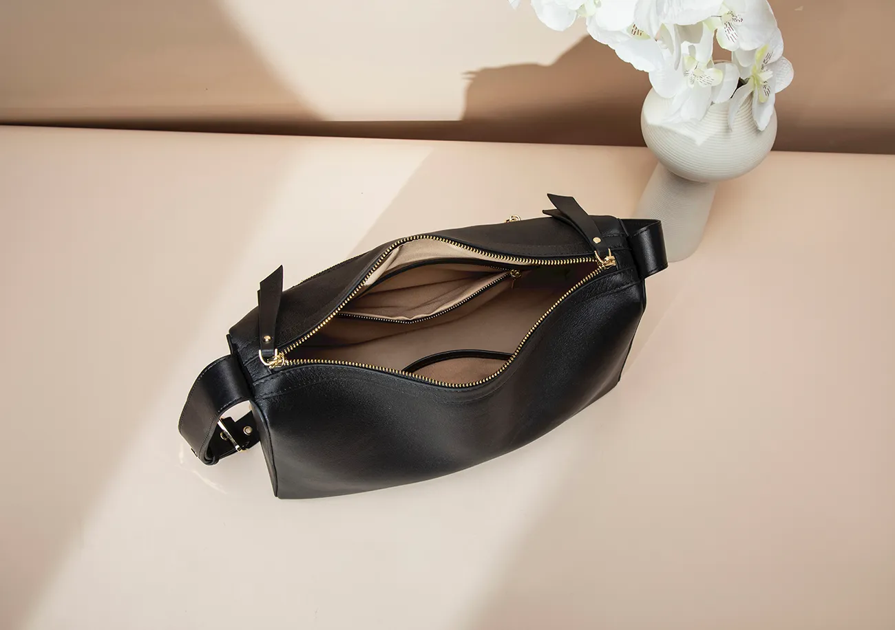 BALIYA Women's Top Grain Leather Crossbody Shoulder Bag, Minimalist Spacious Handbag for Daily Use