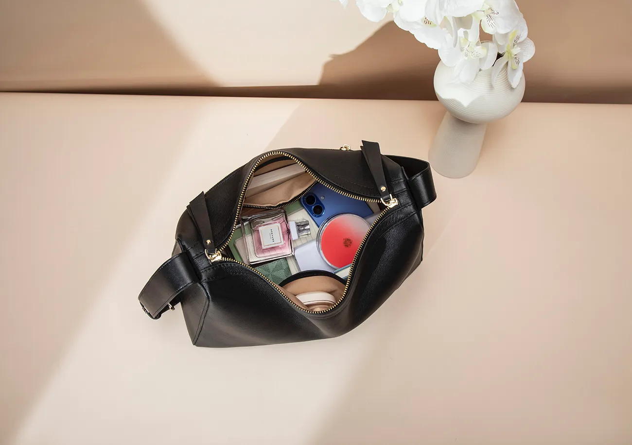 BALIYA Women's Top Grain Leather Crossbody Shoulder Bag, Minimalist Spacious Handbag for Daily Use