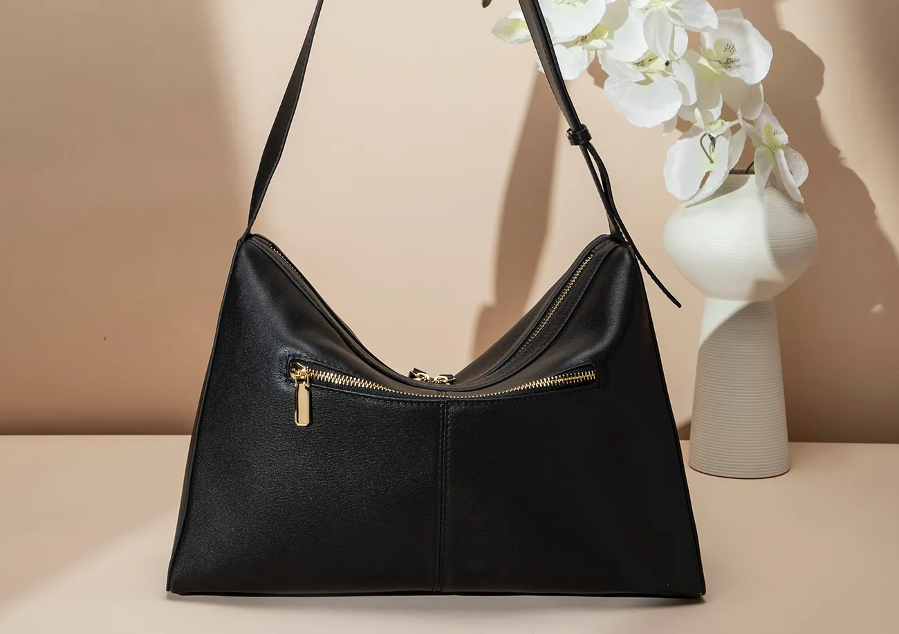 BALIYA Women's Top Grain Leather Crossbody Shoulder Bag, Minimalist Spacious Handbag for Daily Use