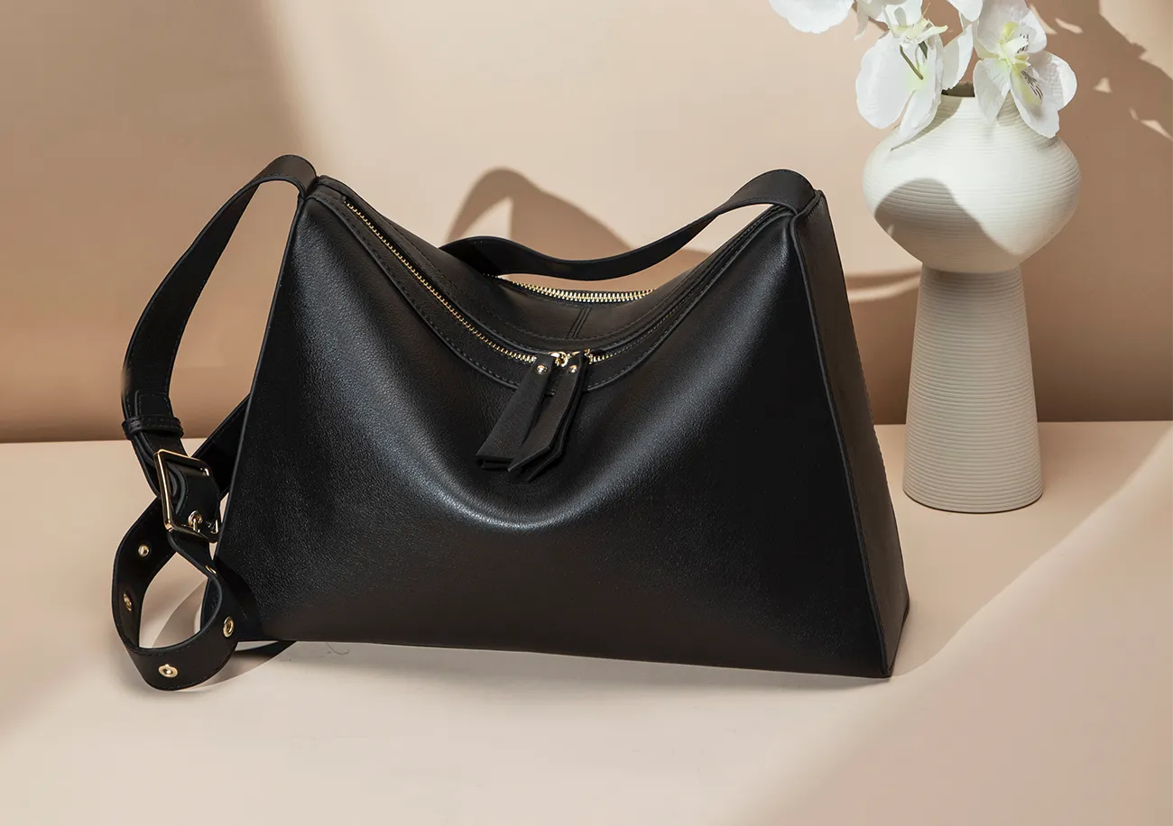 BALIYA Women's Top Grain Leather Crossbody Shoulder Bag, Minimalist Spacious Handbag for Daily Use