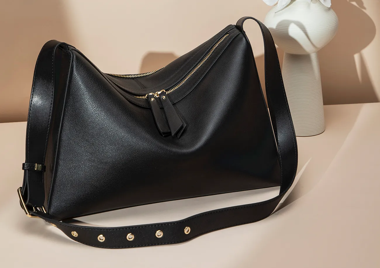 BALIYA Women's Top Grain Leather Crossbody Shoulder Bag, Minimalist Spacious Handbag for Daily Use