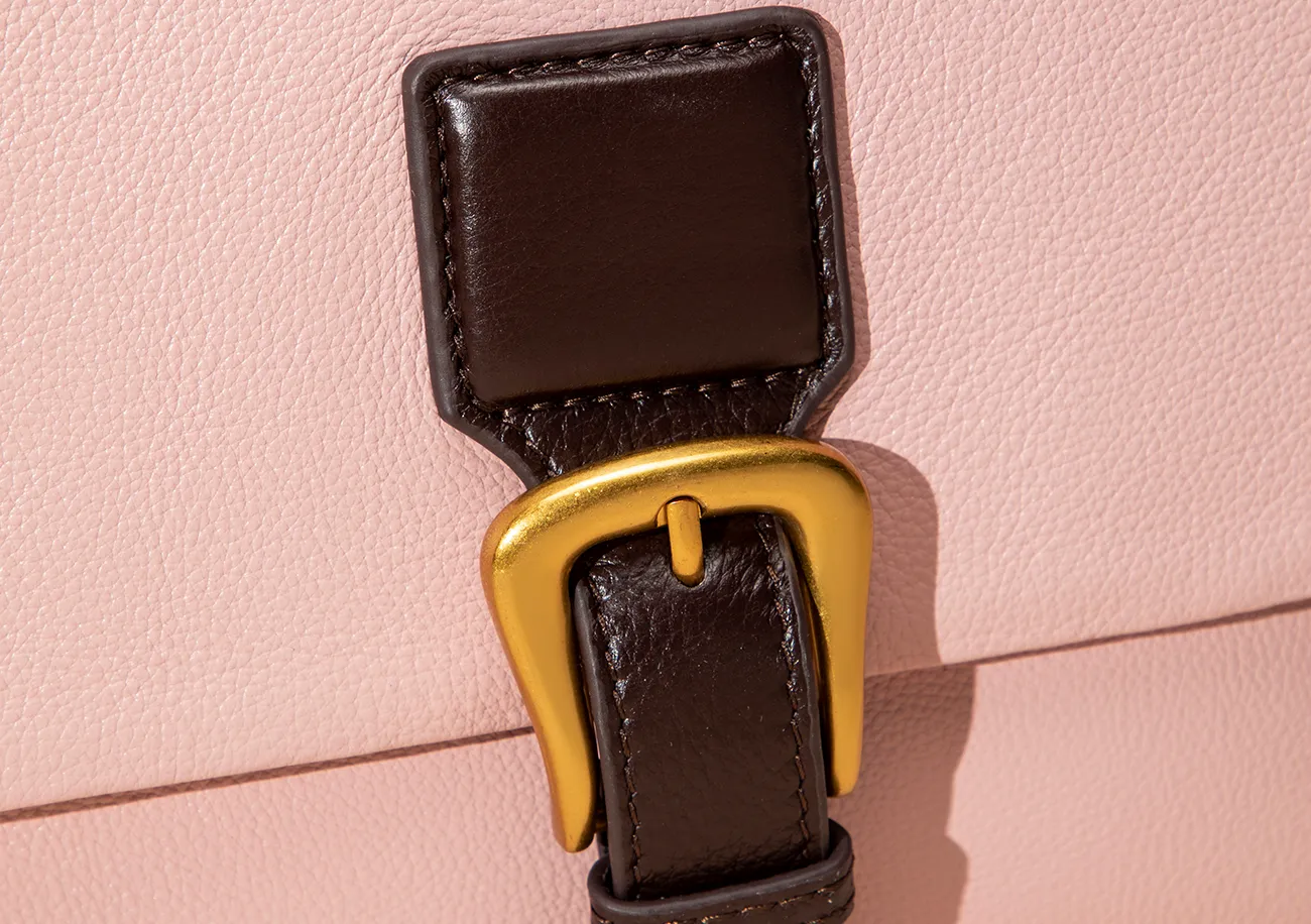 Baliya Factory-Made 100% Genuine Leather Messenger Bag Color-Blocked Square Shoulder Bag