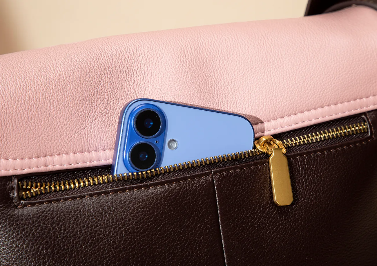 Baliya Factory-Made 100% Genuine Leather Messenger Bag Color-Blocked Square Shoulder Bag